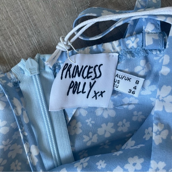 Princess Polly Caesura Dress Blue - Picture 3 of 6